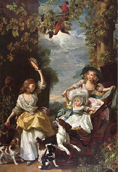 John Singleton Copley The Three Youngest Daughters of King George III Norge oil painting art